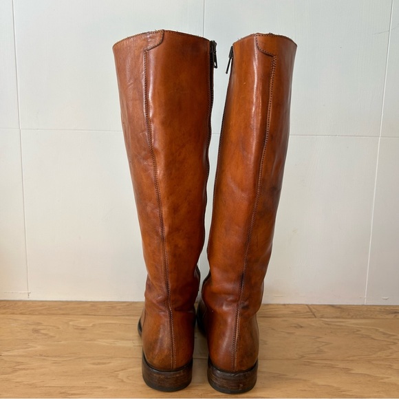 I.N.K. Lace Up Knee High Boot Brown Leather 36 Made in Italy Boho Bohemian Boots - Picture 4 of 8